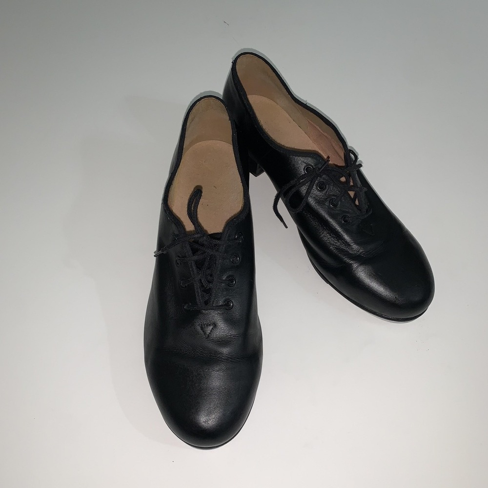 Bloch Tap Shoes Womens Size 11.5 Black Leather Lace Up Oxford Techno Tap